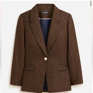 J. Crew Willa Womens Wool Herringbone Blazer Moon British Jacket Brown Wool Sz 6